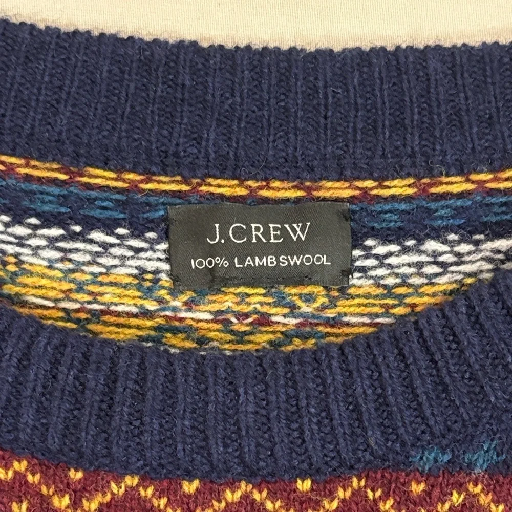 J.Crew Fair Isle Lambswool Sweater Multicolor Nordic Pattern (Size Tag Removed)